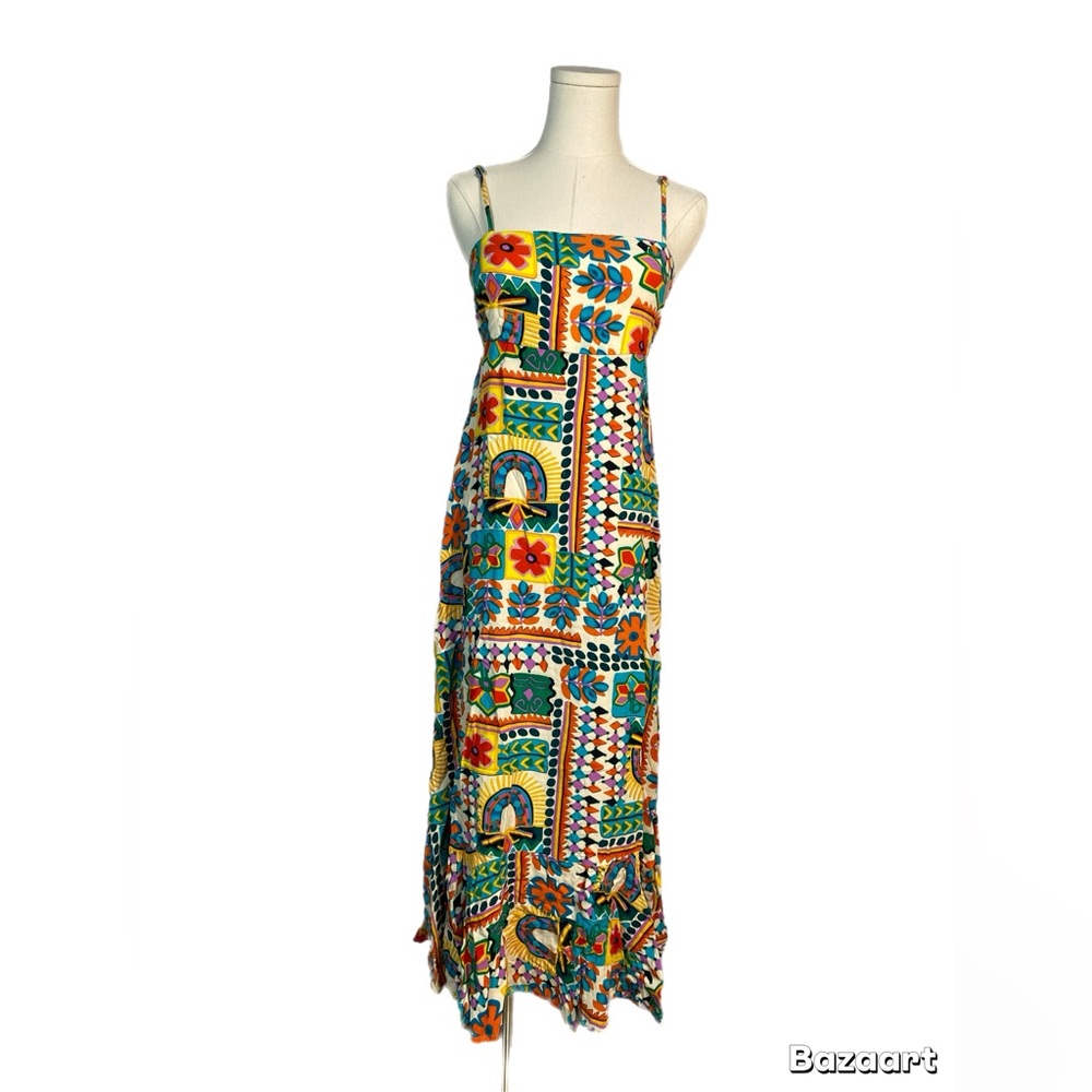 Anthropologie Paper Heart Colorful Patterned Midi Dress size small